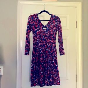 Anthro HD in Paris multicolored long sleeve dress